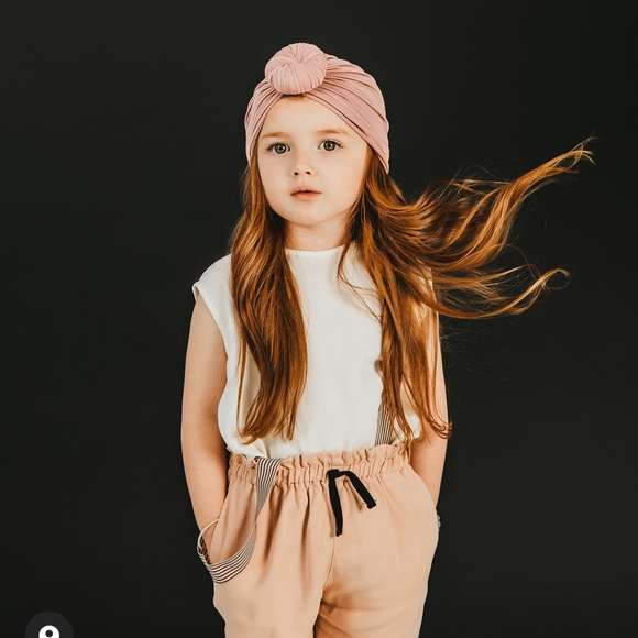 Top Knot Baby Head Wrap Turban - M - Turkish Blue - Picture 9 of 10